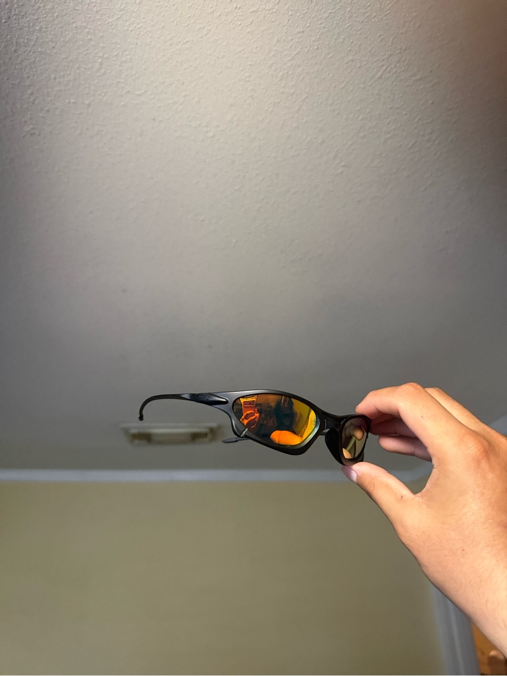 Black Sport Sunglasses with Orange Mirrored Lenses Oakley